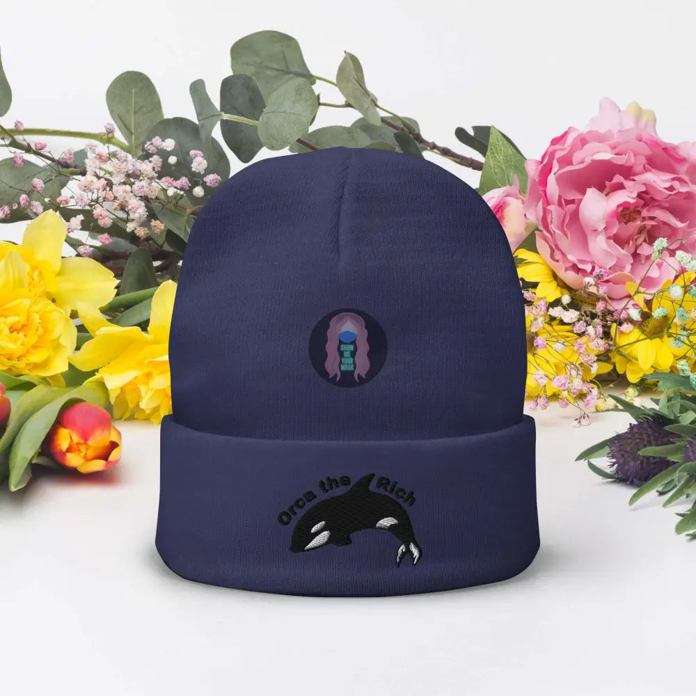 "Orca the Rich" Embroidered Beanie - from Show Me Your Mask Shop by Show Me Your Mask Shop - Hats