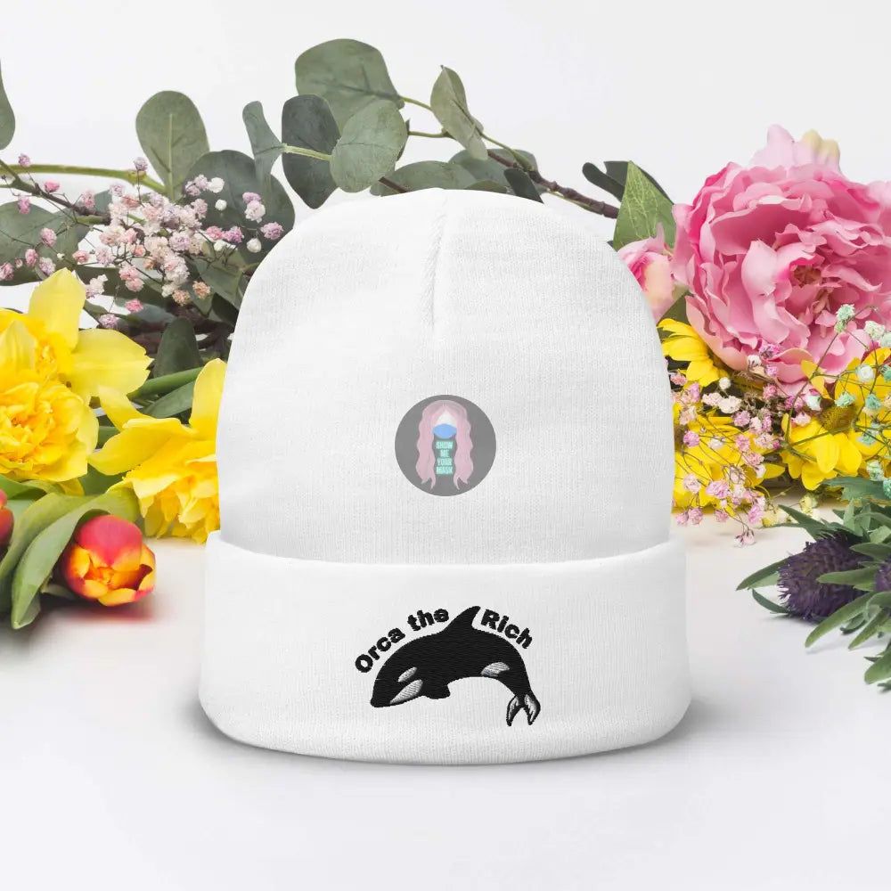 "Orca the Rich" Embroidered Beanie - from Show Me Your Mask Shop by Show Me Your Mask Shop - Hats