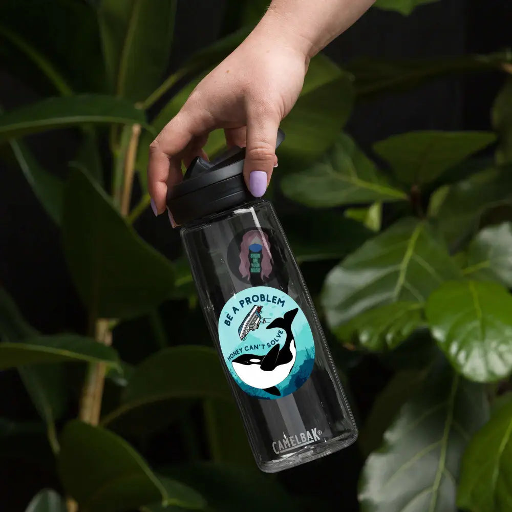 Orca, Yacht "Be a Problem Money Can't Solve" Sports water bottle - from Show Me Your Mask Shop by Show Me Your Mask Shop - Water Bottles