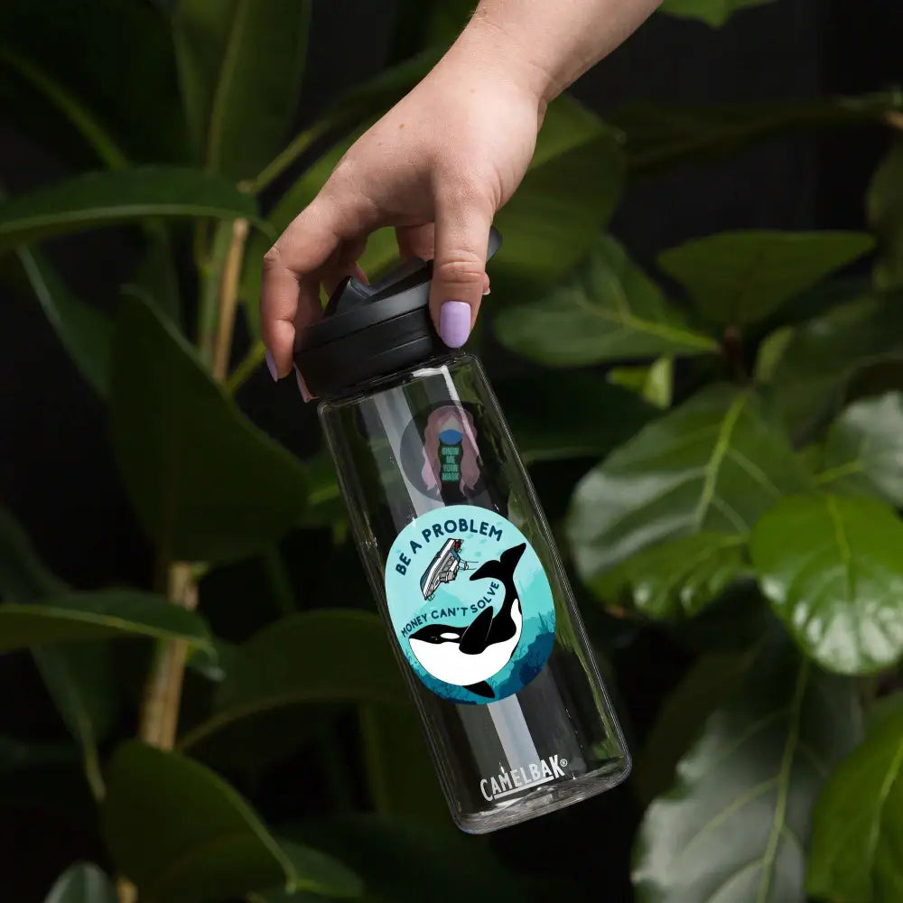 Orca, Yacht "Be a Problem Money Can't Solve" Sports water bottle - from Show Me Your Mask Shop by Show Me Your Mask Shop - Water Bottles