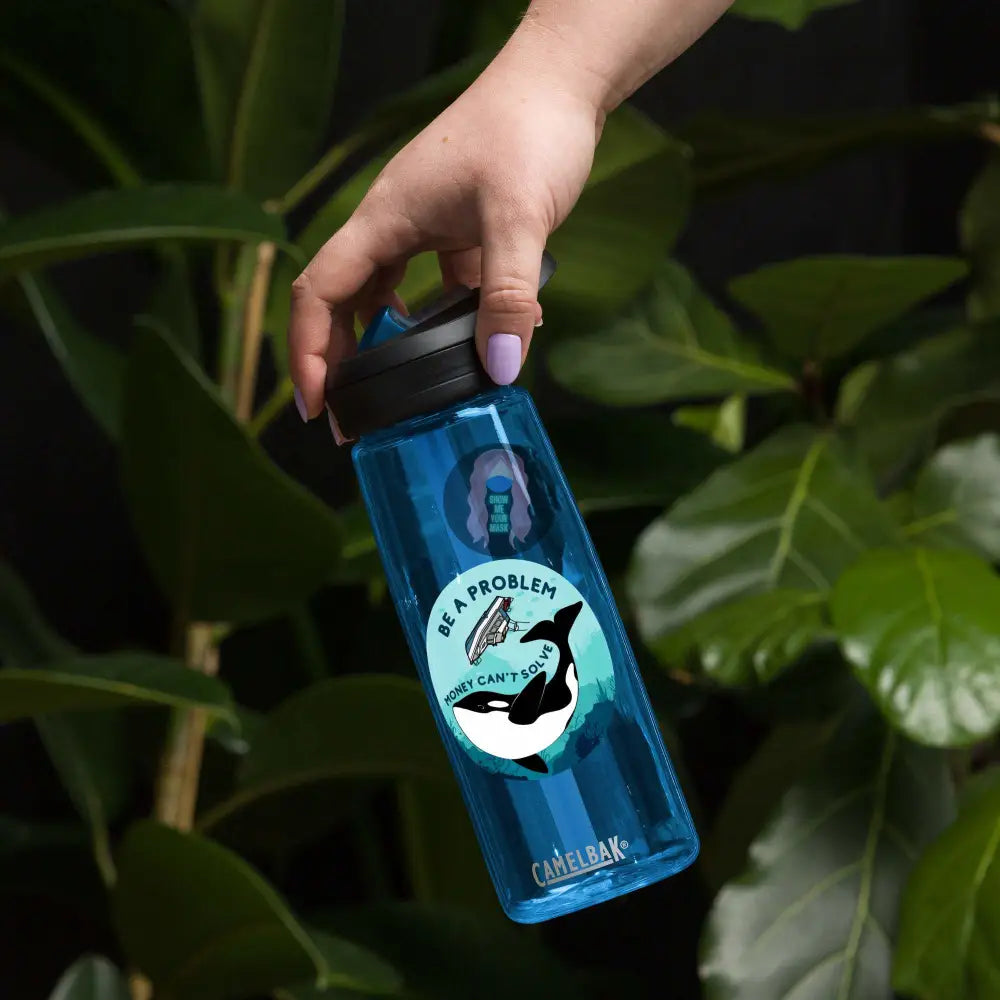 Orca, Yacht "Be a Problem Money Can't Solve" Sports water bottle - from Show Me Your Mask Shop by Show Me Your Mask Shop - Water Bottles