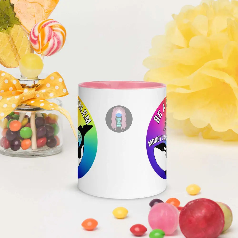 Pride, Orca "Be a Problem" Mug with Color Inside - from Show Me Your Mask Shop by Show Me Your Mask Shop - Mugs