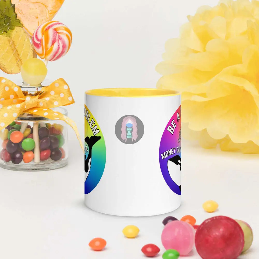 Pride, Orca "Be a Problem" Mug with Color Inside - from Show Me Your Mask Shop by Show Me Your Mask Shop - Mugs