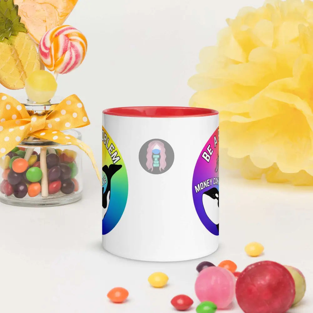 Pride, Orca "Be a Problem" Mug with Color Inside - from Show Me Your Mask Shop by Show Me Your Mask Shop - Mugs