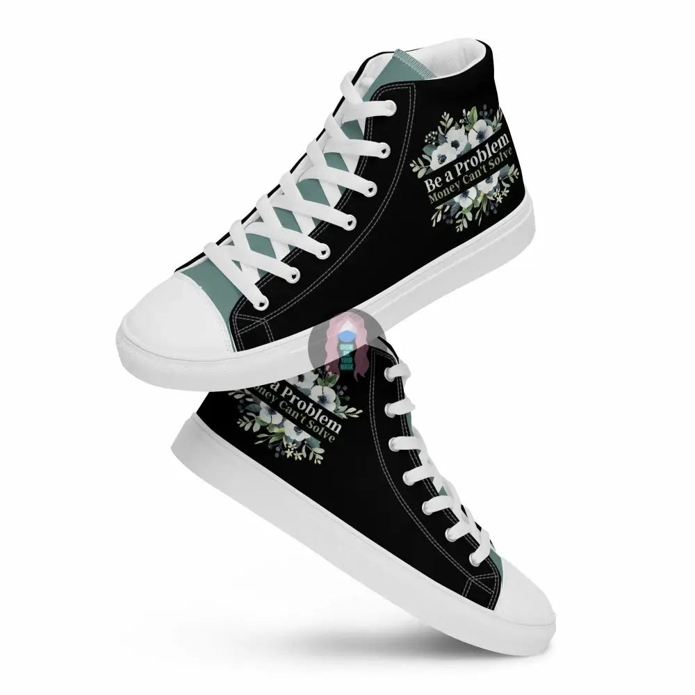 "Problem Money Can't Solve" Women’s high top canvas shoes - from Show Me Your Mask Shop by Show Me Your Mask Shop - Shoes, Women's