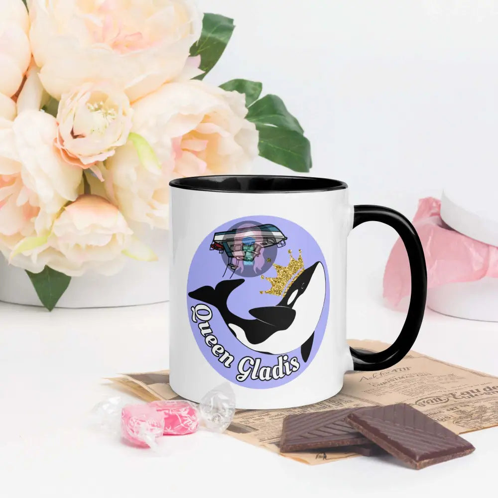 "Queen Gladis" Mug with Color Inside - from Show Me Your Mask Shop by Show Me Your Mask Shop - Mugs