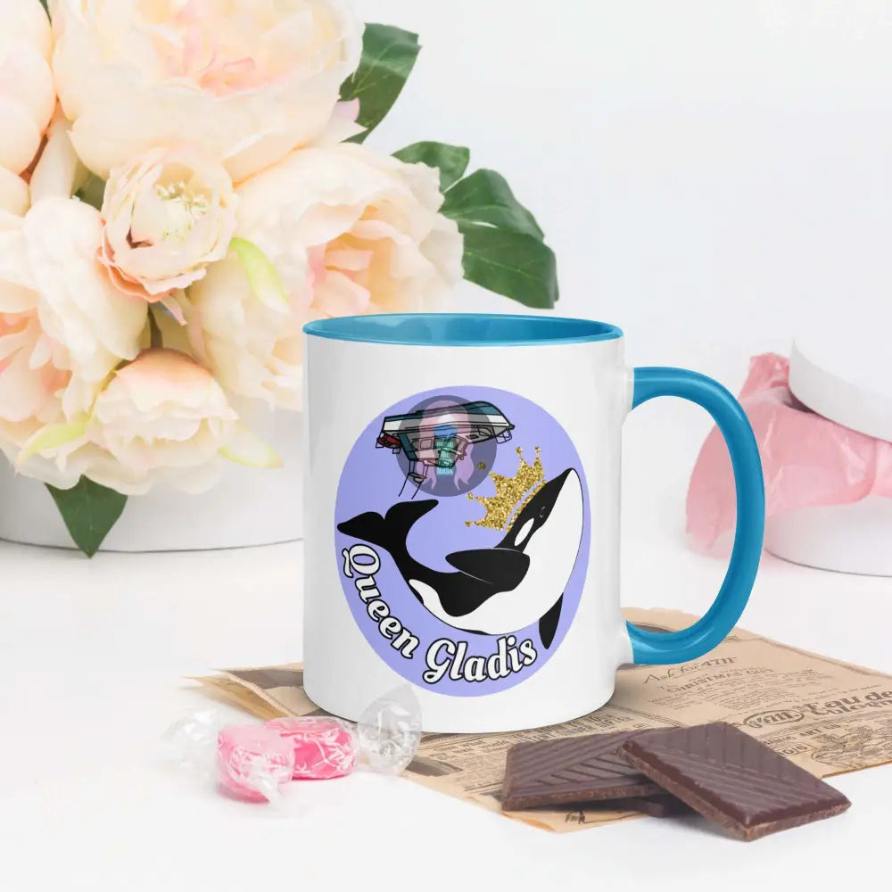 "Queen Gladis" Mug with Color Inside - from Show Me Your Mask Shop by Show Me Your Mask Shop - Mugs