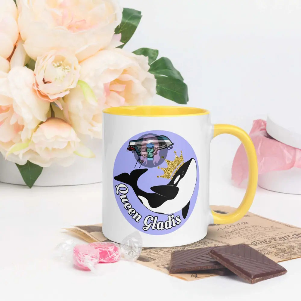 "Queen Gladis" Mug with Color Inside - from Show Me Your Mask Shop by Show Me Your Mask Shop - Mugs