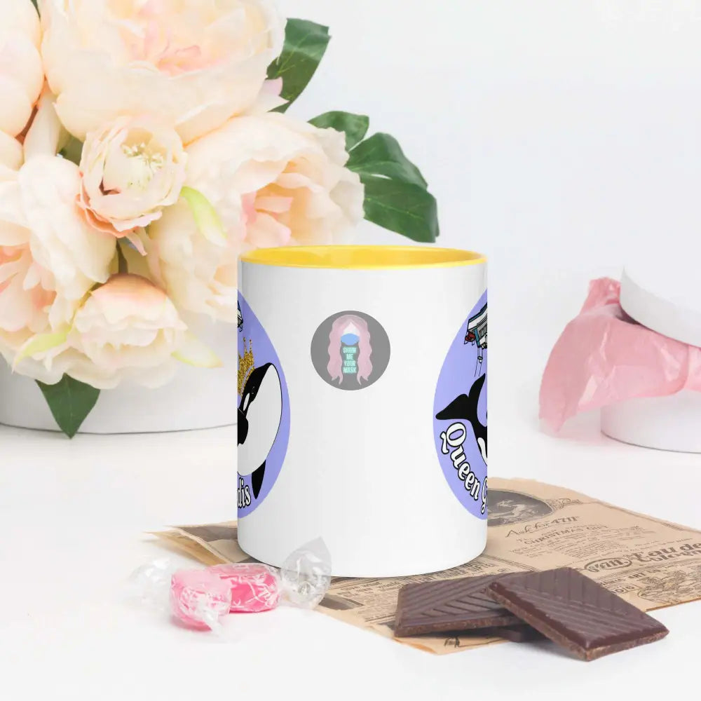 "Queen Gladis" Mug with Color Inside - from Show Me Your Mask Shop by Show Me Your Mask Shop - Mugs