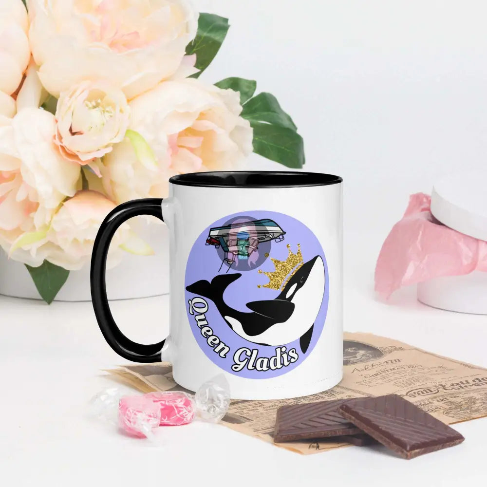 "Queen Gladis" Mug with Color Inside - from Show Me Your Mask Shop by Show Me Your Mask Shop - Mugs