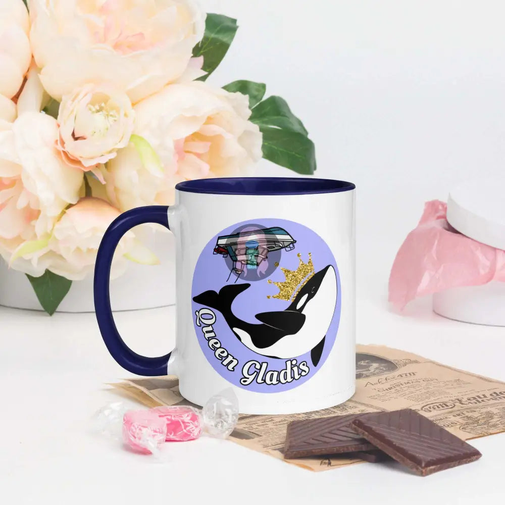 "Queen Gladis" Mug with Color Inside - from Show Me Your Mask Shop by Show Me Your Mask Shop - Mugs