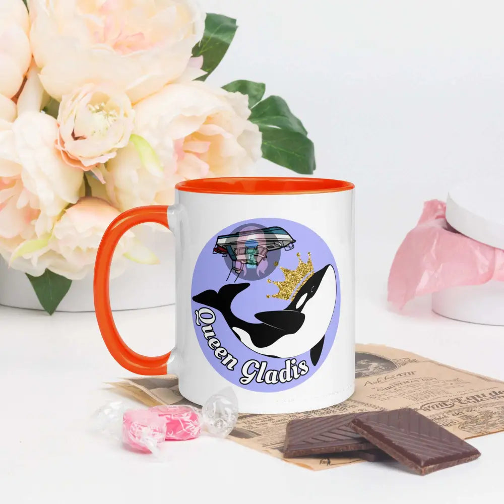 "Queen Gladis" Mug with Color Inside - from Show Me Your Mask Shop by Show Me Your Mask Shop - Mugs