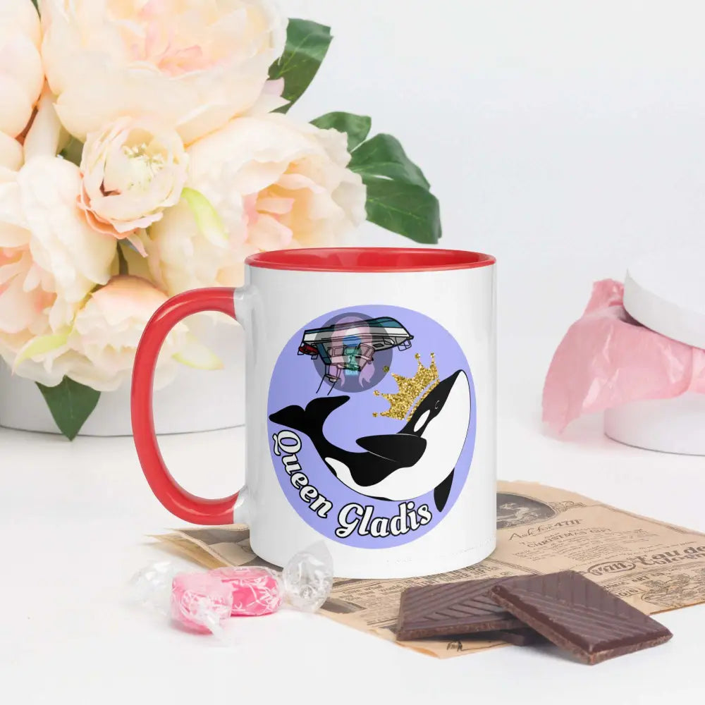 "Queen Gladis" Mug with Color Inside - from Show Me Your Mask Shop by Show Me Your Mask Shop - Mugs