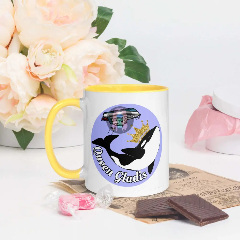"Queen Gladis" Mug with Color Inside - from Show Me Your Mask Shop by Show Me Your Mask Shop - Mugs