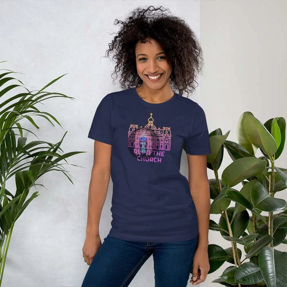 "Repo the Church" (Sunset) Unisex t-shirt - from Show Me Your Mask Shop by Show Me Your Mask Shop - Shirts, Unisex