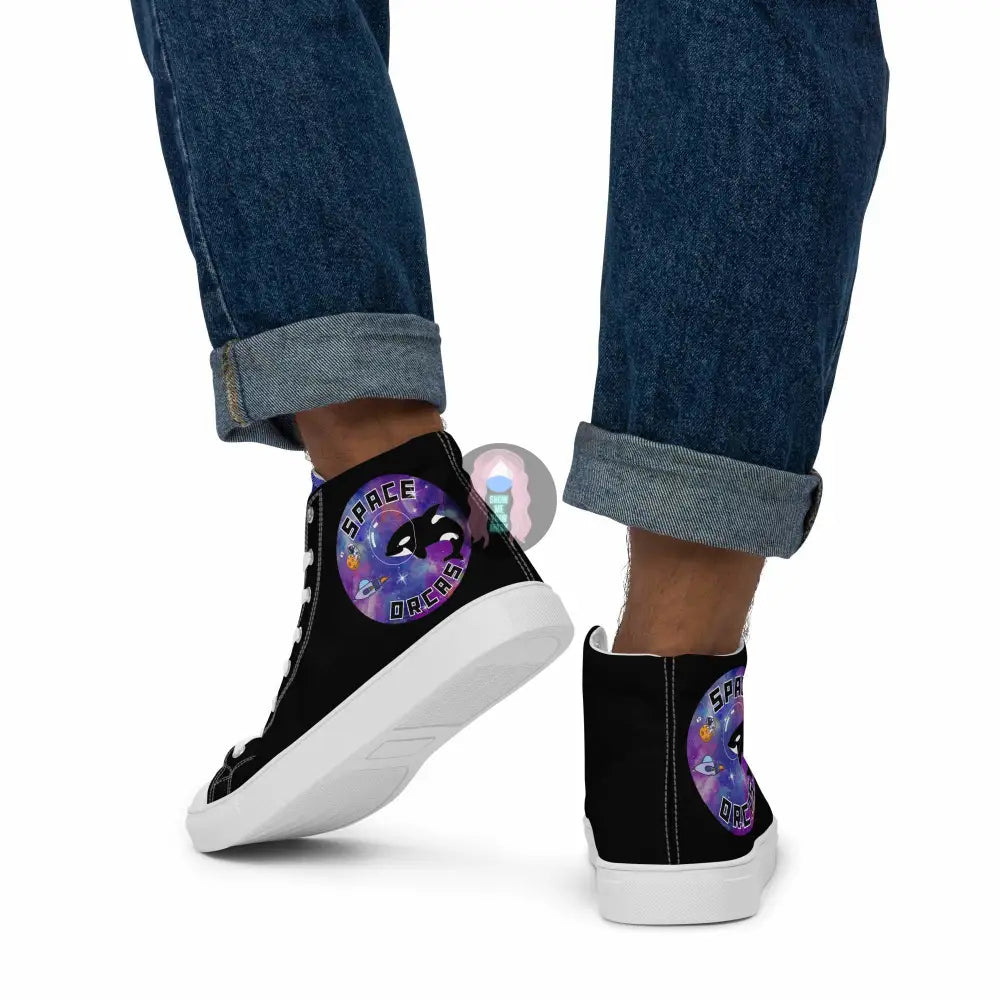 "Space Orca" Men’s high top canvas shoes - from Show Me Your Mask Shop by Show Me Your Mask Shop - Men's, Shoes
