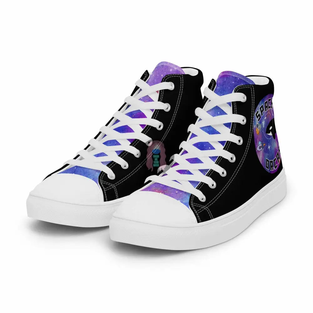 "Space Orca" Men’s high top canvas shoes - from Show Me Your Mask Shop by Show Me Your Mask Shop - Men's, Shoes