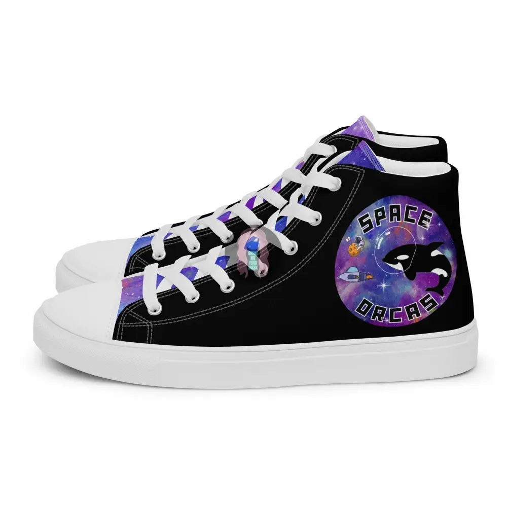 "Space Orca" Men’s high top canvas shoes - from Show Me Your Mask Shop by Show Me Your Mask Shop - Men's, Shoes