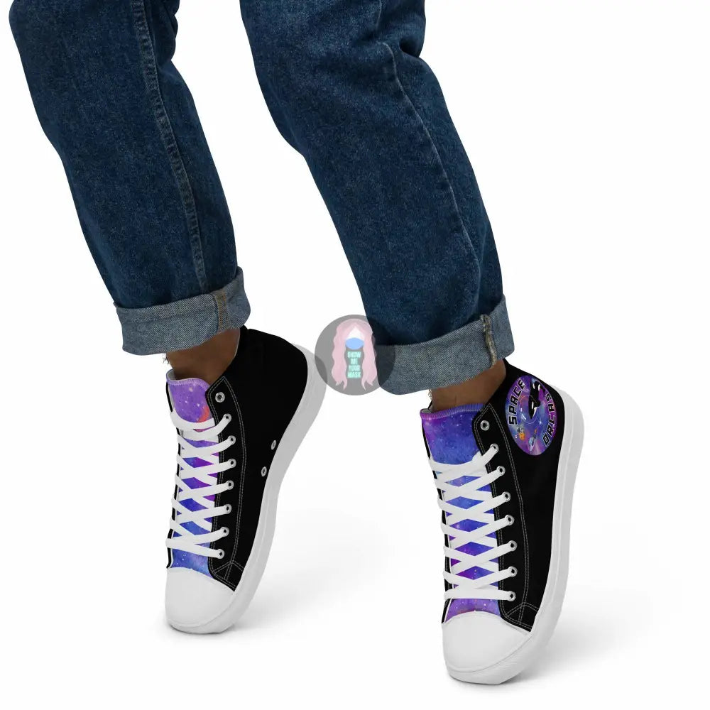 "Space Orca" Men’s high top canvas shoes - from Show Me Your Mask Shop by Show Me Your Mask Shop - Men's, Shoes