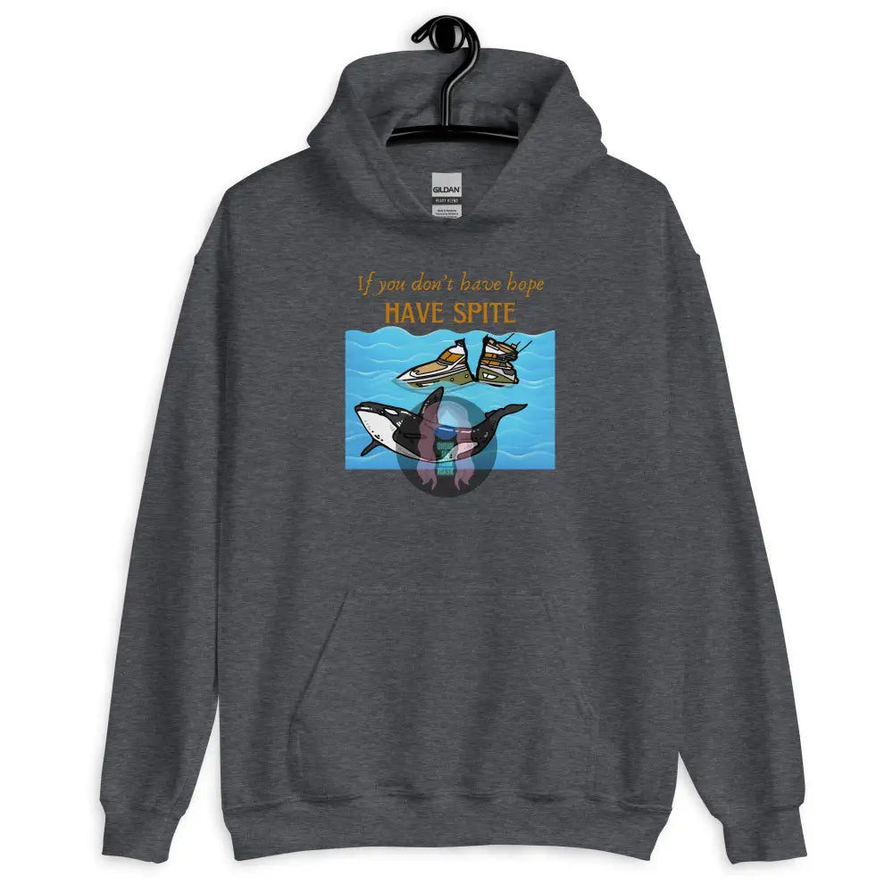 ’Spite Orca’ Unisex Hoodie Dark Heather / S