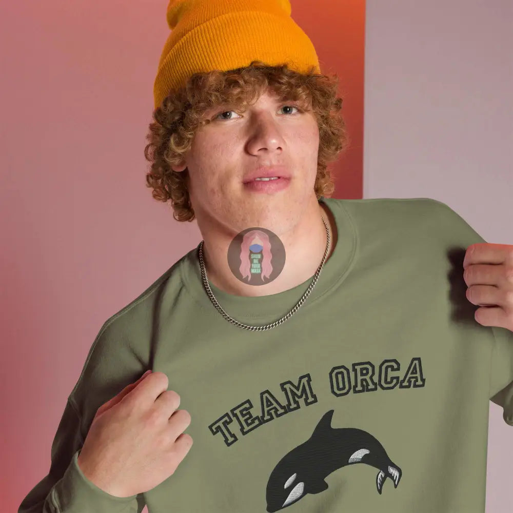 "Team Orca" Embroidered Unisex Sweatshirt - from Show Me Your Mask Shop by Show Me Your Mask Shop - Sweatshirts