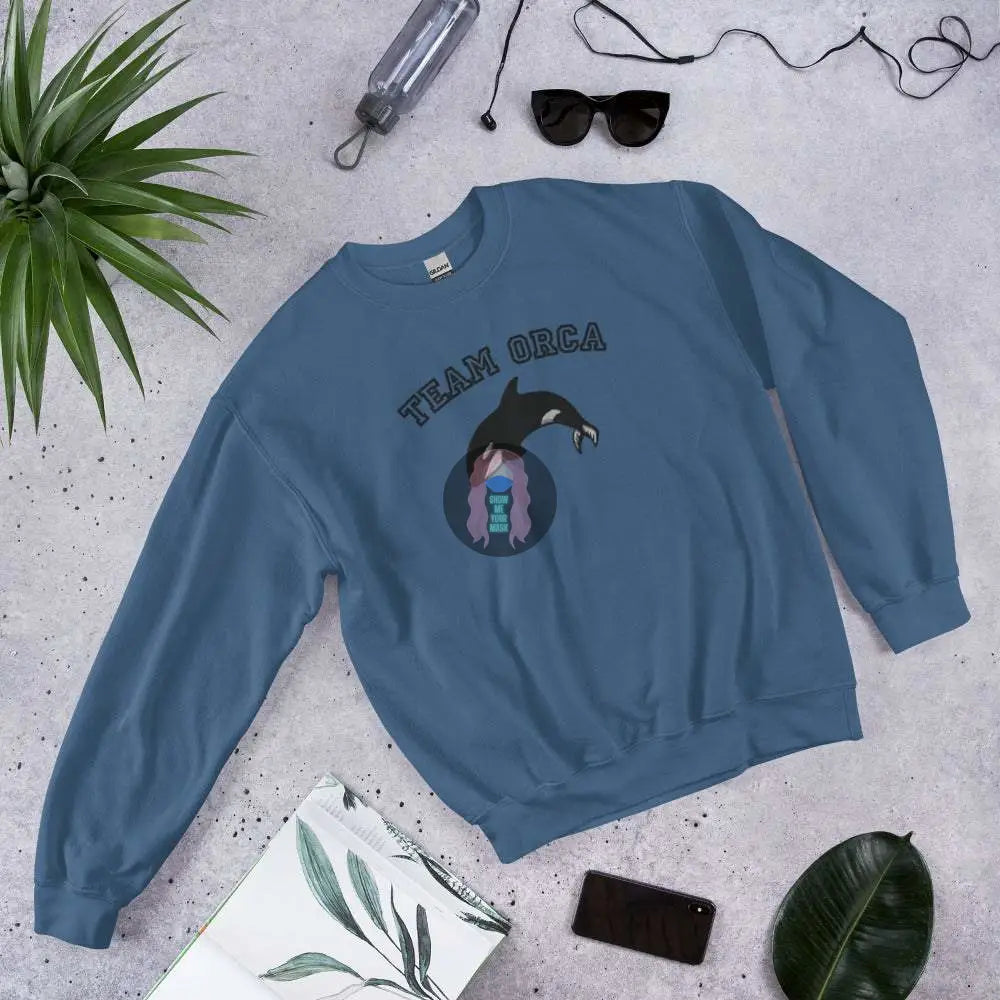 "Team Orca" Embroidered Unisex Sweatshirt - from Show Me Your Mask Shop by Show Me Your Mask Shop - Sweatshirts