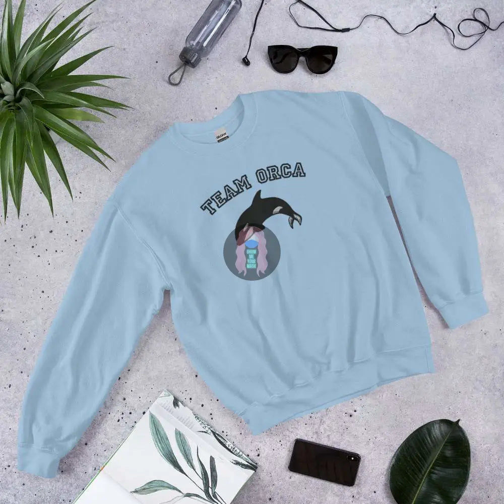 "Team Orca" Embroidered Unisex Sweatshirt - from Show Me Your Mask Shop by Show Me Your Mask Shop - Sweatshirts