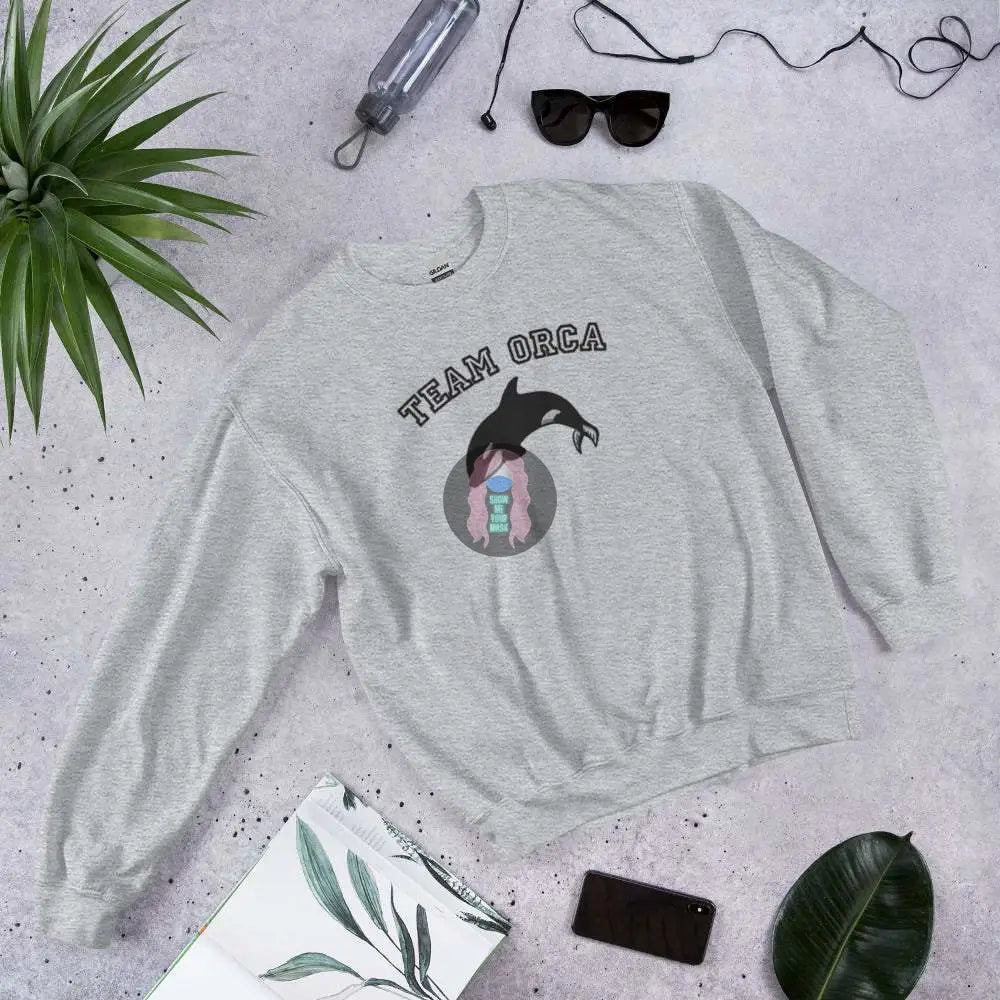 "Team Orca" Embroidered Unisex Sweatshirt - from Show Me Your Mask Shop by Show Me Your Mask Shop - Sweatshirts