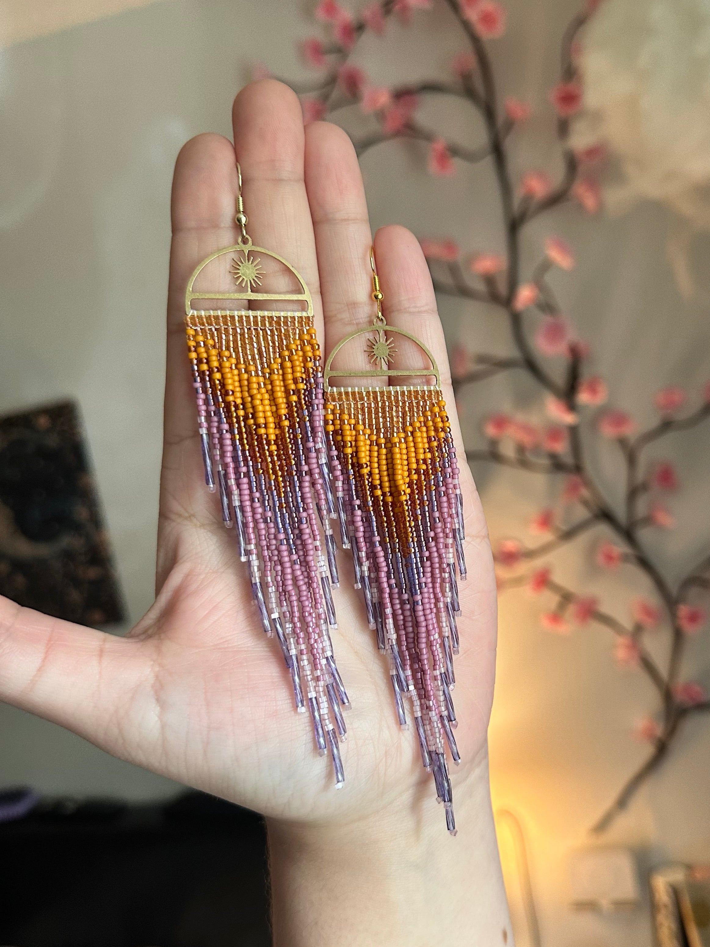 Sunrise star beaded earrings