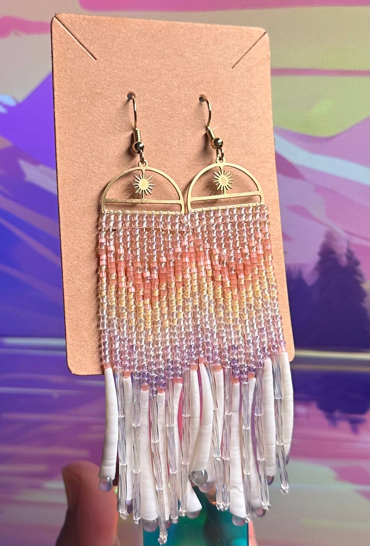 Sunrise Dentalium earrings