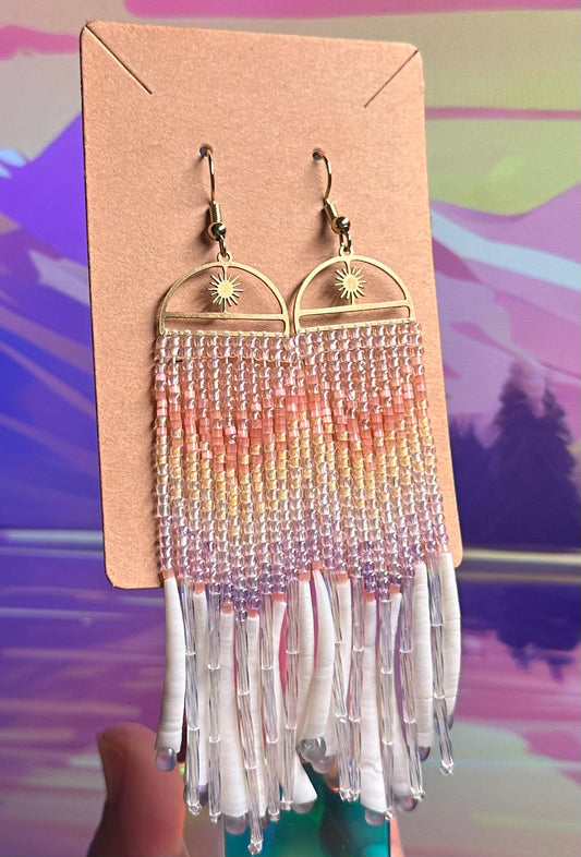 Sunrise Dentalium earrings