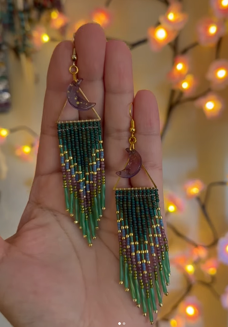 Blue Grass Moon earrings