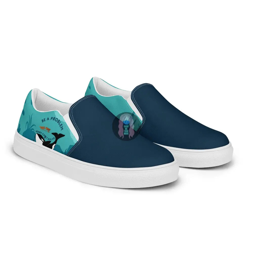 Be A Problem Orca Mens Slip-On Canvas Shoes