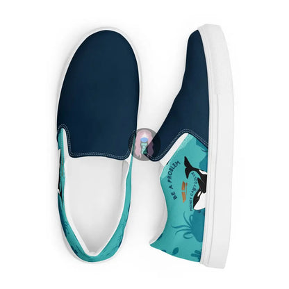 Be A Problem Orca Mens Slip-On Canvas Shoes