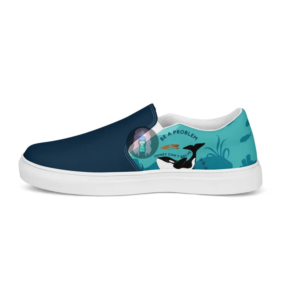Be A Problem Orca Mens Slip-On Canvas Shoes