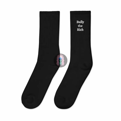 "Bully the Rich" Embroidered socks -  from Show Me Your Mask Shop by Show Me Your Mask Shop - Men's, Socks, Women's
