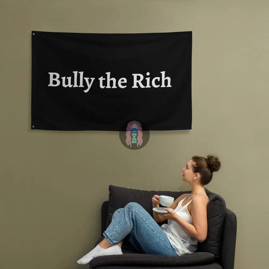 "Bully the Rich" Flag -  from Show Me Your Mask Shop by Show Me Your Mask Shop - Flags