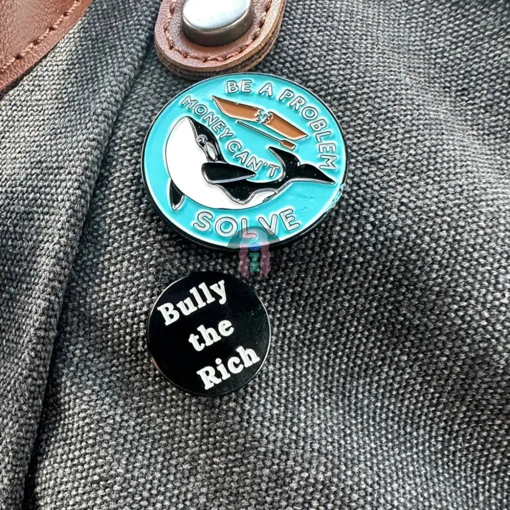 Bully The Rich Glow In Dark .75 Inch Enamel Pins With Locking Clasp