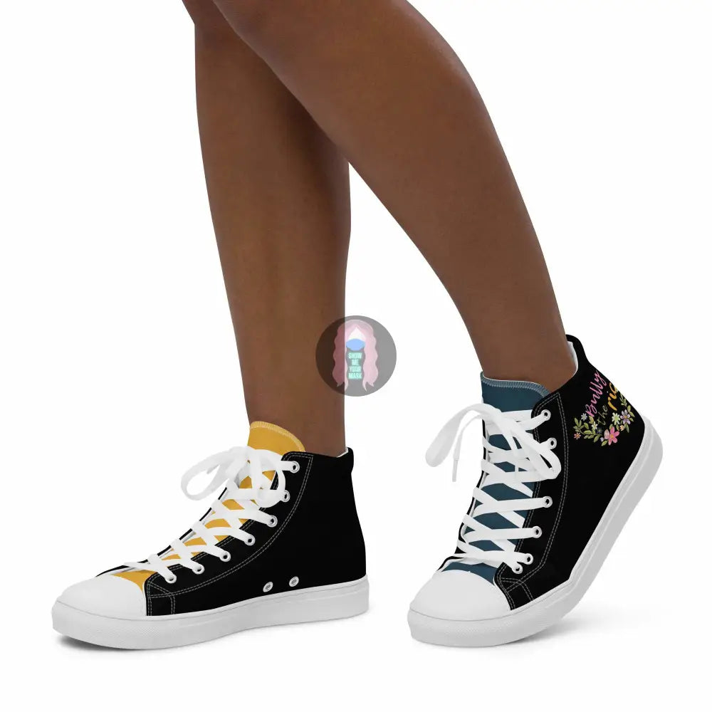 "Bully the Rich" Women’s high top canvas shoes -  from Show Me Your Mask Shop by Show Me Your Mask Shop - Shoes, Women's