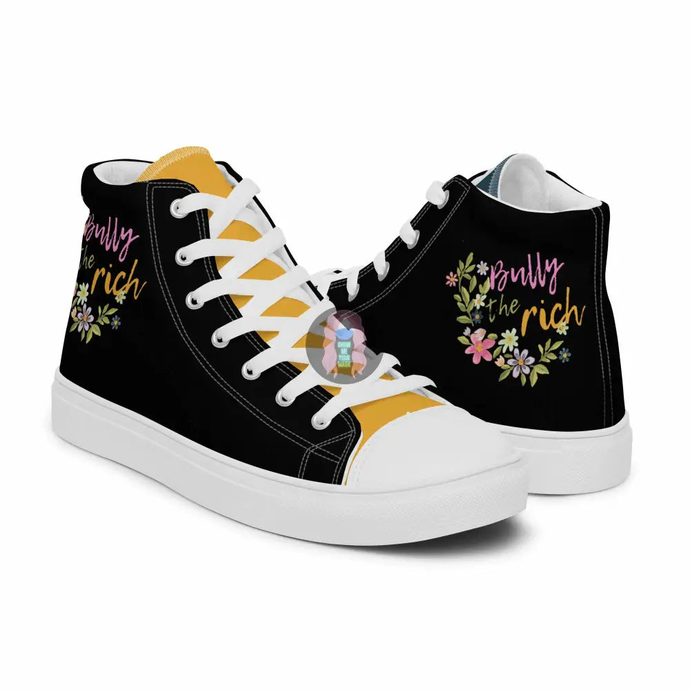 "Bully the Rich" Women’s high top canvas shoes -  from Show Me Your Mask Shop by Show Me Your Mask Shop - Shoes, Women's