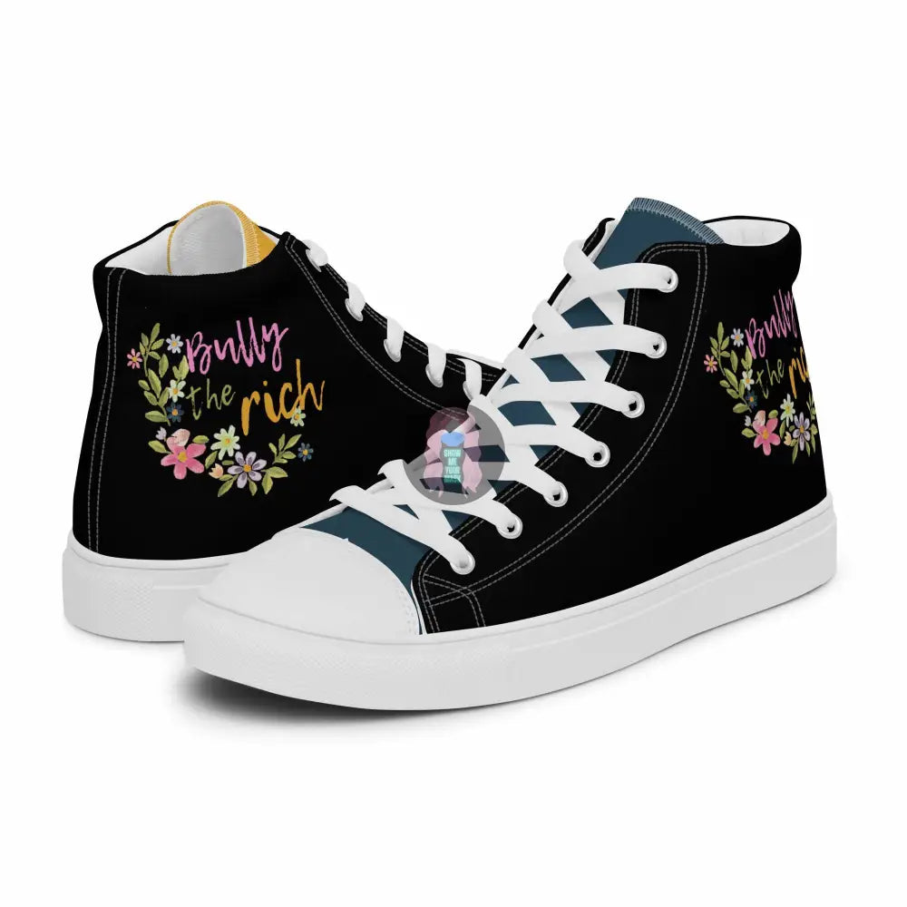 "Bully the Rich" Women’s high top canvas shoes -  from Show Me Your Mask Shop by Show Me Your Mask Shop - Shoes, Women's