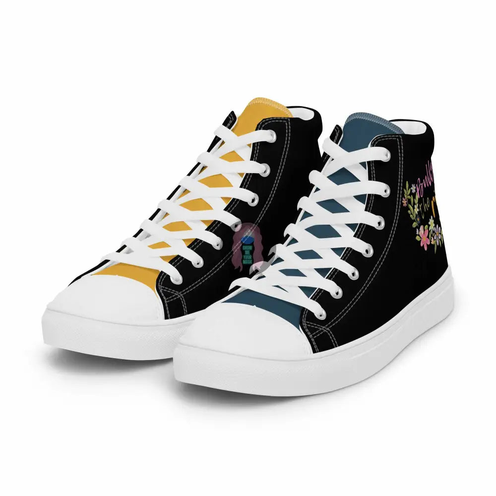 "Bully the Rich" Women’s high top canvas shoes -  from Show Me Your Mask Shop by Show Me Your Mask Shop - Shoes, Women's