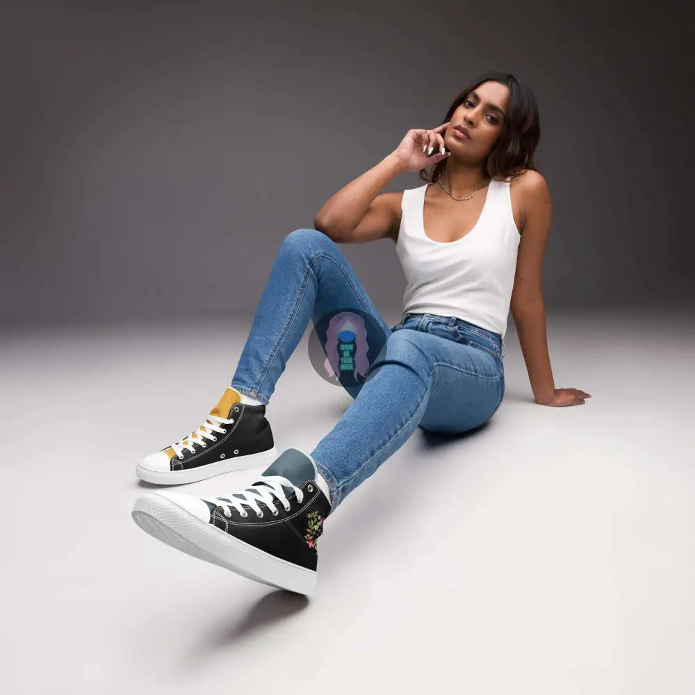 "Bully the Rich" Women’s high top canvas shoes -  from Show Me Your Mask Shop by Show Me Your Mask Shop - Shoes, Women's