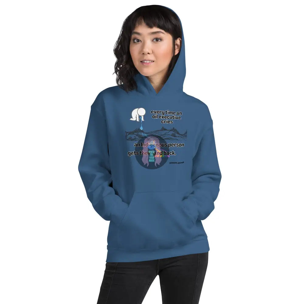 Crying Oil Execs Unisex Hoodie Indigo Blue / S