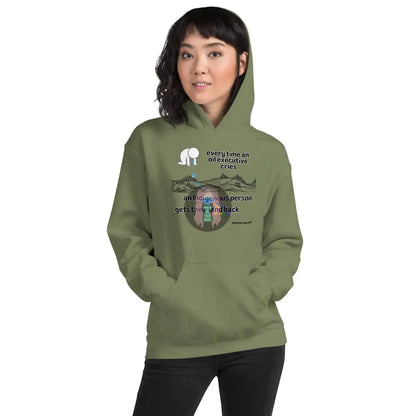 Crying Oil Execs Unisex Hoodie Military Green / S