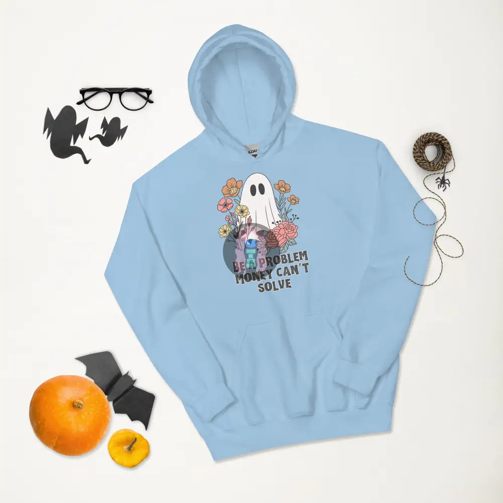 Halloween 2024 Be A Problem Can’t Solve Ghost Flowers Unisex Hoodie