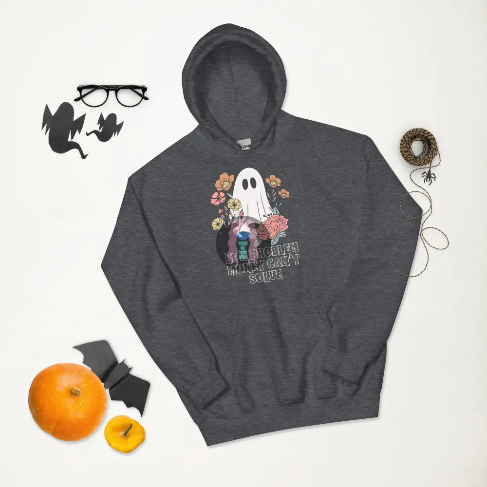 Halloween 2024 Be A Problem Can’t Solve Ghost Flowers Unisex Hoodie