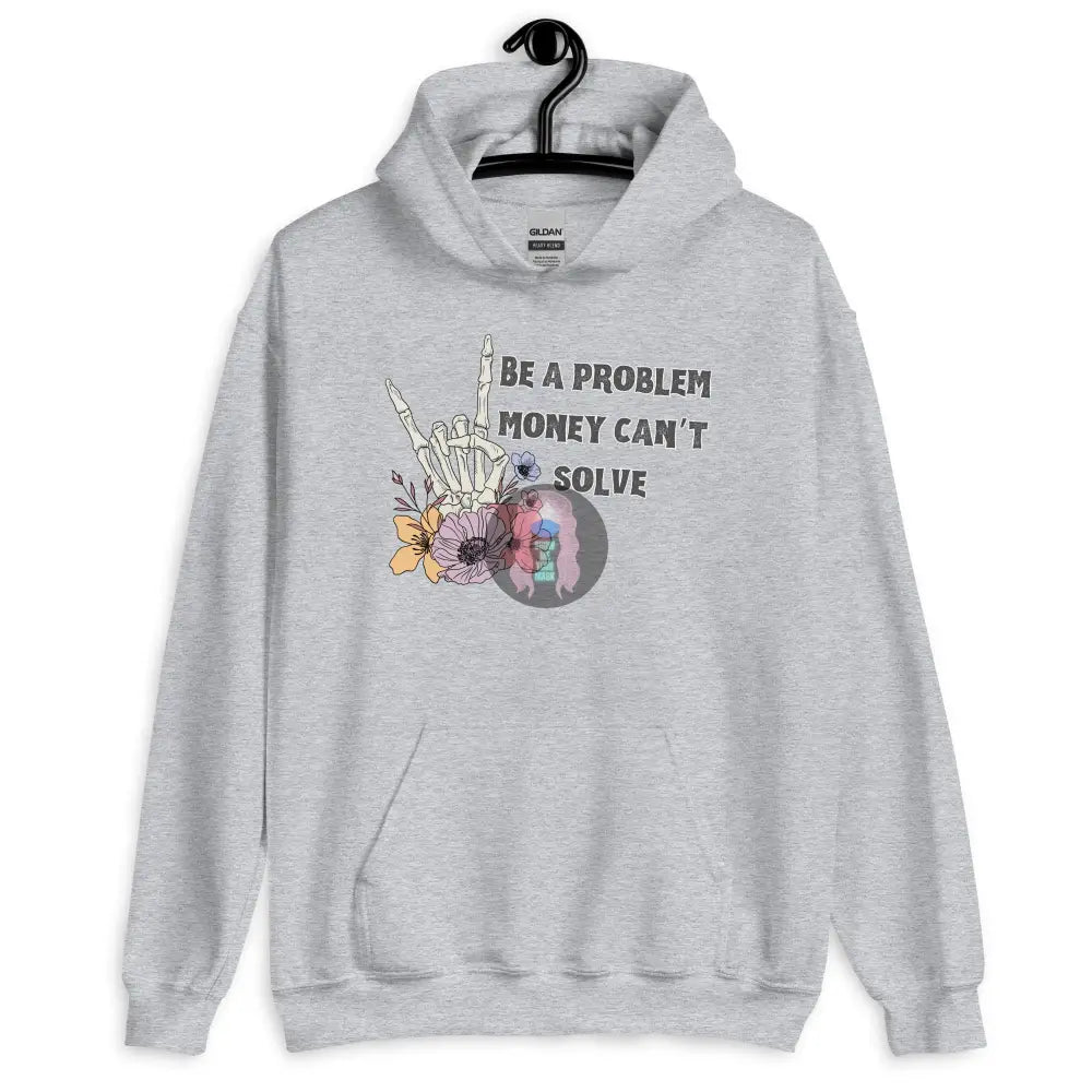 Halloween 2024 Be A Problem Can’t Solve Ghost Flowers Unisex Hoodie Sport Grey / S