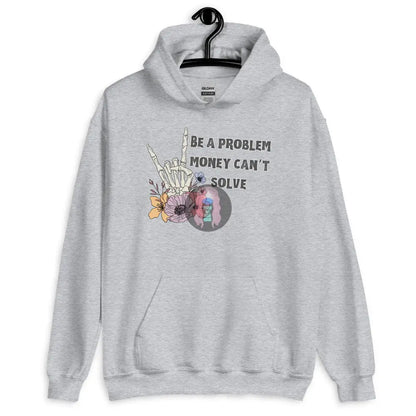 Halloween 2024 Be A Problem Can’t Solve Ghost Flowers Unisex Hoodie Sport Grey / S