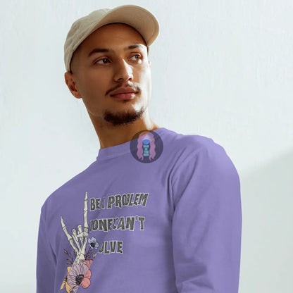 Halloween 2024 Be A Problem Garment-Dyed Heavyweight Long-Sleeve Shirt Violet / S